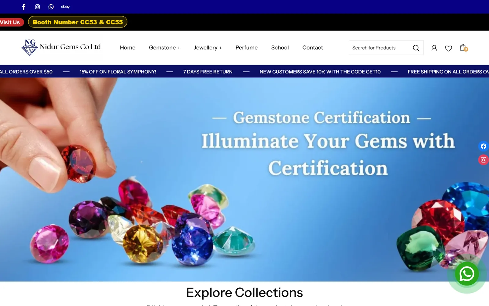 NIDUR GEMS website homepage